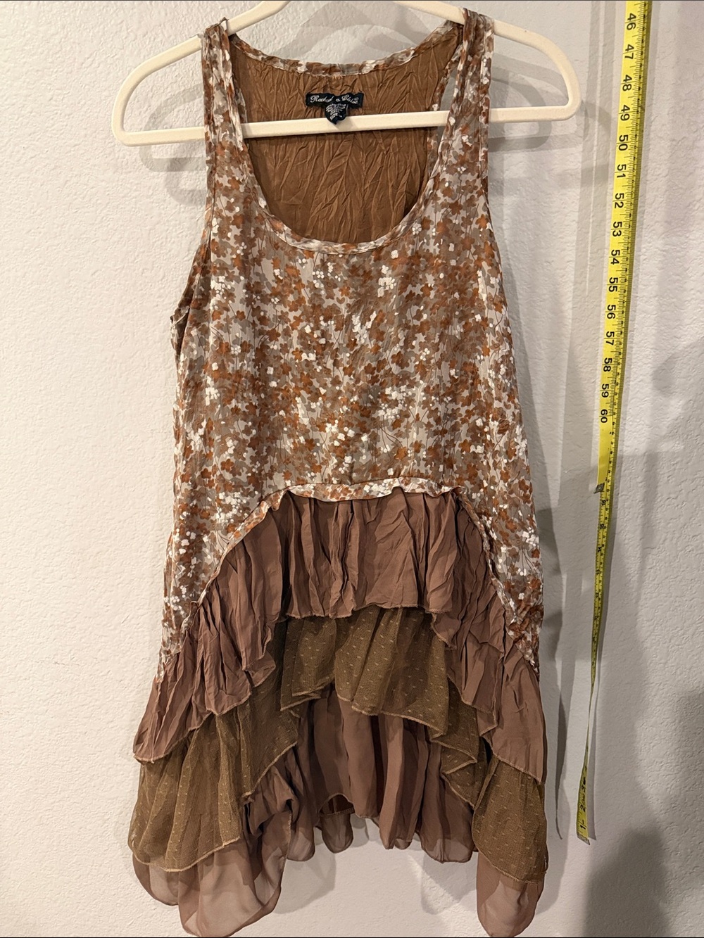 Rachael & Chloe Brown Floral Layered Ruffle Dress
